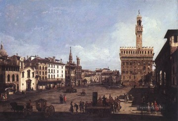 The Piazza Della Signoria In Florence urban Bernardo Bellotto Oil Paintings
